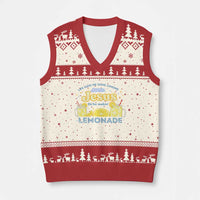 Life Gave Me Some Lemons V-Neck Knit Sweater Vest Funny Lemonade Jesus Christian