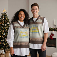 Life Gave Me Some Lemons V-Neck Knit Sweater Vest Funny Lemonade Jesus Christian
