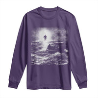 Christian Faith Long Sleeve Shirt Walk On Water Distressed Bible Verse