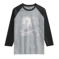 Christian Faith Raglan Shirt Walk On Water Distressed Bible Verse