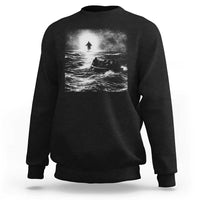 Christian Faith Sweatshirt Walk On Water Distressed Bible Verse