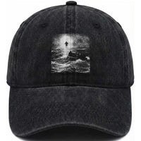Christian Faith Washed Cotton Baseball Cap Walk On Water Distressed Bible Verse
