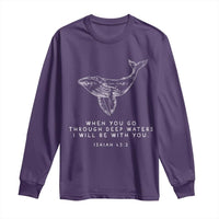 Christian Whale Shark Long Sleeve Shirt Isaiah 43 2 Bible Verse Faith Based