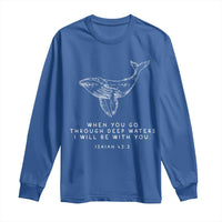 Christian Whale Shark Long Sleeve Shirt Isaiah 43 2 Bible Verse Faith Based