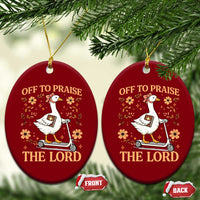 Funny Goose Christian Ceramic Ornament Off To Praise The Lord Bible Verse Trendy Church