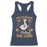 Funny Goose Christian Racerback Tank Top Off To Praise The Lord Bible Verse Trendy Church