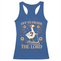 Funny Goose Christian Racerback Tank Top Off To Praise The Lord Bible Verse Trendy Church