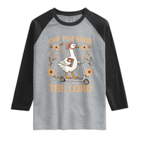 Funny Goose Christian Raglan Shirt Off To Praise The Lord Bible Verse Trendy Church
