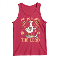 Funny Goose Christian Tank Top Off To Praise The Lord Bible Verse Trendy Church