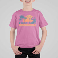 Funny Feelin Salty T Shirt For Kid Retro Beach Summer Vacation - Wonder Print Shop