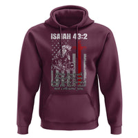 Isaiah 43 2 Firefighter Hoodie Fireman Prayer Cross Bible Verse American Flag - Wonder Print Shop