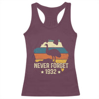 Never Forget 1932 Emu War Racerback Tank Top Funny Emu Lover Zookeeper