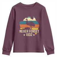 Never Forget 1932 Emu War Youth Sweatshirt Funny Emu Lover Zookeeper
