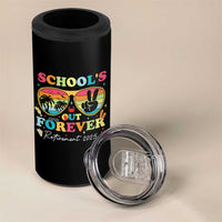 School's Out Forever Retired Teacher 2025 4 in 1 Can Cooler Tumbler Groovy Retirement