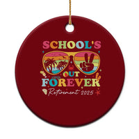 School's Out Forever Retired Teacher 2025 Ceramic Ornament Groovy Retirement - Wonder Print Shop