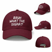 Bruh What The Sigma Baseball Cap Funny Saying Meme Genz Gen Alpha Slang