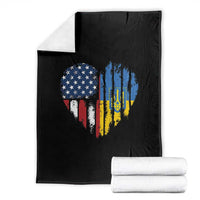 Support Ukraine Throw Blanket Stand With Ukraine American Ukrainian Flag
