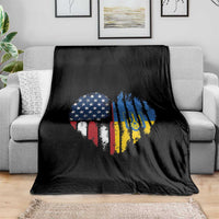 Support Ukraine Throw Blanket Stand With Ukraine American Ukrainian Flag