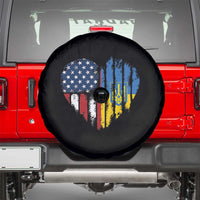 Support Ukraine Spare Tire Cover Stand With Ukraine American Ukrainian Flag