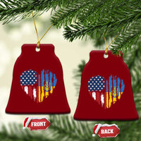 Support Ukraine Ceramic Ornament Stand With Ukraine American Ukrainian Flag