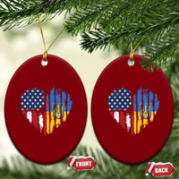 Support Ukraine Ceramic Ornament Stand With Ukraine American Ukrainian Flag