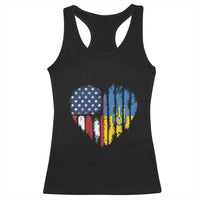 Support Ukraine Racerback Tank Top Stand With Ukraine American Ukrainian Flag