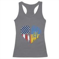 Support Ukraine Racerback Tank Top Stand With Ukraine American Ukrainian Flag