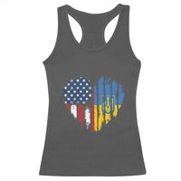 Support Ukraine Racerback Tank Top Stand With Ukraine American Ukrainian Flag