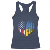 Support Ukraine Racerback Tank Top Stand With Ukraine American Ukrainian Flag