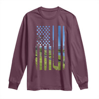 American Flag Golf Long Sleeve Shirt Golfer Funny Golf Club Golfing