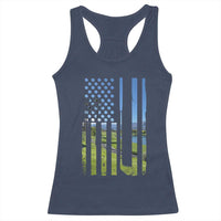 American Flag Golf Racerback Tank Top Golfer Funny Golf Club Golfing