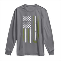 Retro American Flag Golf Long Sleeve Shirt Golfer Funny Golf Club Golfing