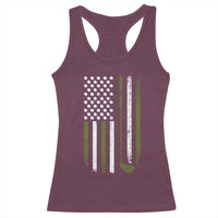 Retro American Flag Golf Racerback Tank Top Golfer Funny Golf Club Golfing