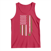 Retro American Flag Golf Tank Top Golfer Funny Golf Club Golfing
