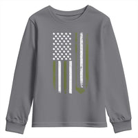 Retro American Flag Golf Youth Sweatshirt Golfer Funny Golf Club Golfing