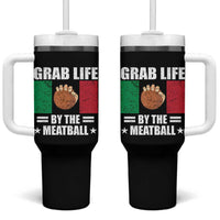 Funny Meatball Tumbler With Handle Italian Food Italy Flag - Wonder Print Shop