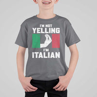 Funny Italian T Shirt For Kid Im Not Yelling Im Italian Italy Flag - Wonder Print Shop