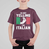 Funny Italian T Shirt For Kid Im Not Yelling Im Italian Italy Flag - Wonder Print Shop