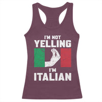 Funny Italian Racerback Tank Top Im Not Yelling Im Italian Italy Flag - Wonder Print Shop