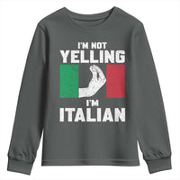 Funny Italian Youth Sweatshirt Im Not Yelling Im Italian Italy Flag - Wonder Print Shop