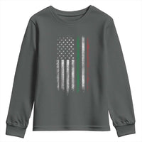 Italian American Flag Youth Sweatshirt Retro Italy Flag Italian Family - Wonder Print Shop