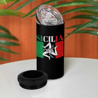 Italian Flag 4 in 1 Can Cooler Tumbler Pisa Tower Colosseum Classic Scooter Retro - Wonder Print Shop