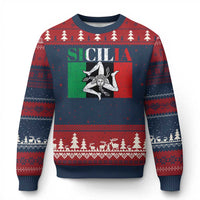 Italian Flag Ugly Christmas Sweater Pisa Tower Colosseum Classic Scooter Retro - Wonder Print Shop