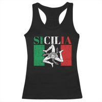Italian Flag Racerback Tank Top Pisa Tower Colosseum Classic Scooter Retro - Wonder Print Shop