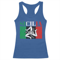 Italian Flag Racerback Tank Top Pisa Tower Colosseum Classic Scooter Retro - Wonder Print Shop