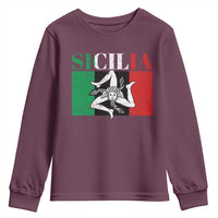 Italian Flag Youth Sweatshirt Pisa Tower Colosseum Classic Scooter Retro - Wonder Print Shop