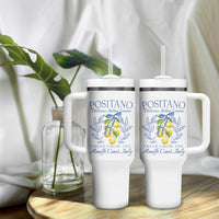 Positano Italy Tumbler With Handle Amalfi Coast Italian Lemons Town Italy Vacation - Wonder Print Shop
