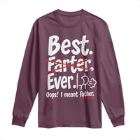 Retro Dad Worlds Best Farter I Mean Father Long Sleeve Shirt Funny Gag Gift Birthday Husband Dad Fathers Day