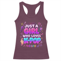 Kpop Lover Racerback Tank Top Just a Girl Who Loves K-Pop Korean Music