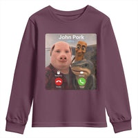 Tung Tung Tung Sahur John Pork Calling Youth Sweatshirt Tralalero Tralala Meme Brainrot Funny